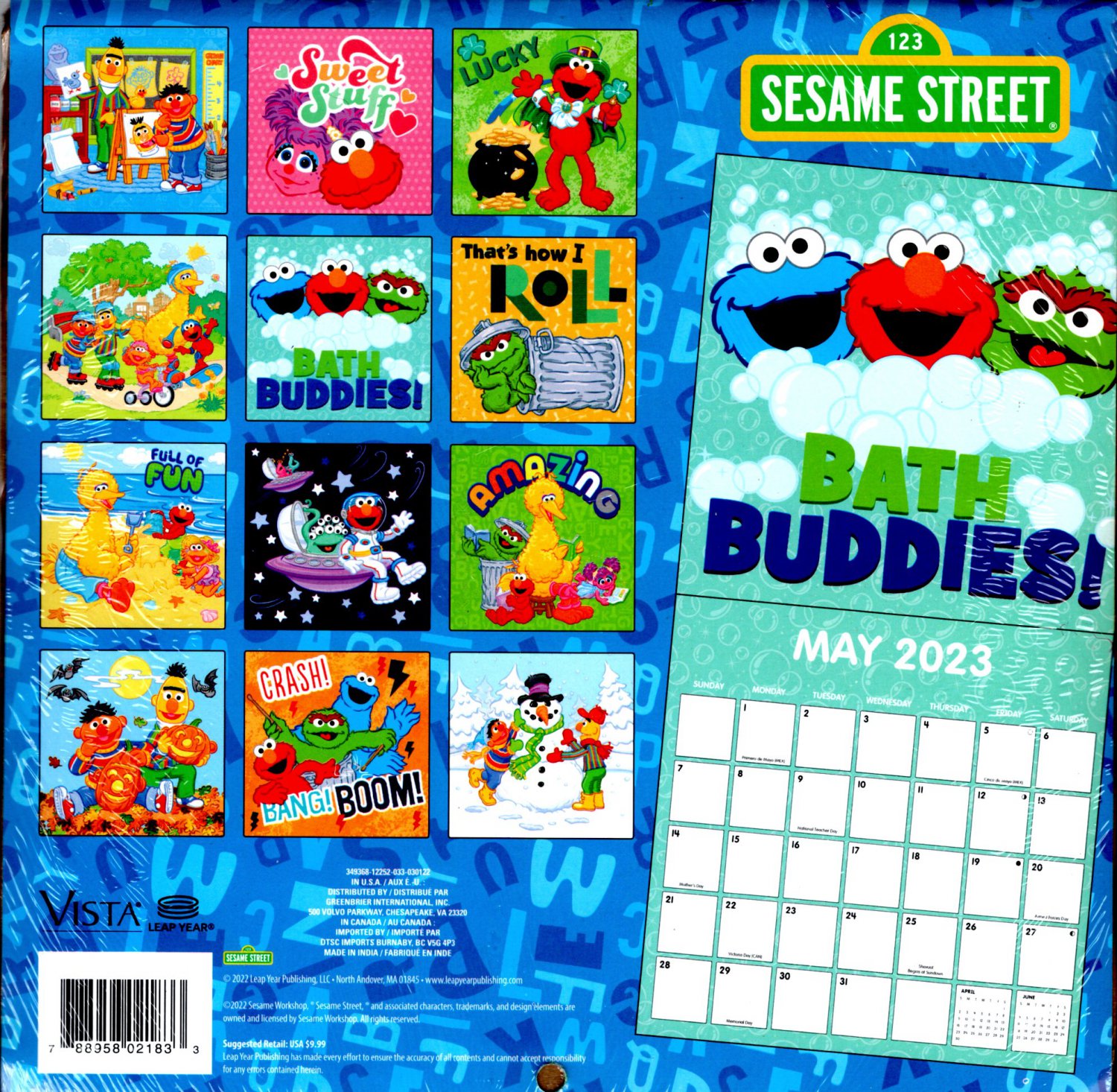 123 Sesame Street - 16 Month 2023 Wall Calendar