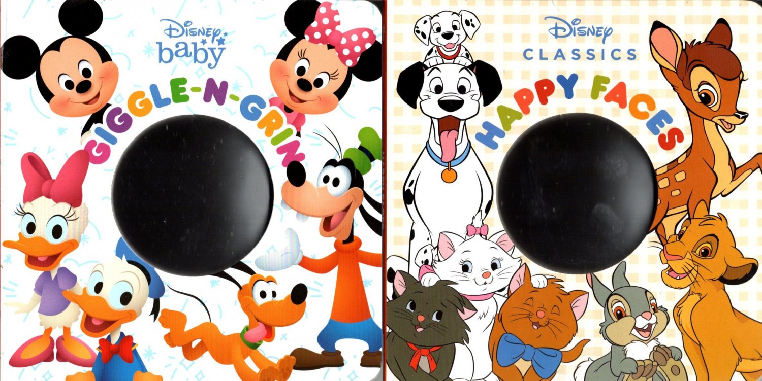 Disney Baby - Giggle-n-Grin and Disney Classics - Happy Faces Board Books (Set of 2 Books)