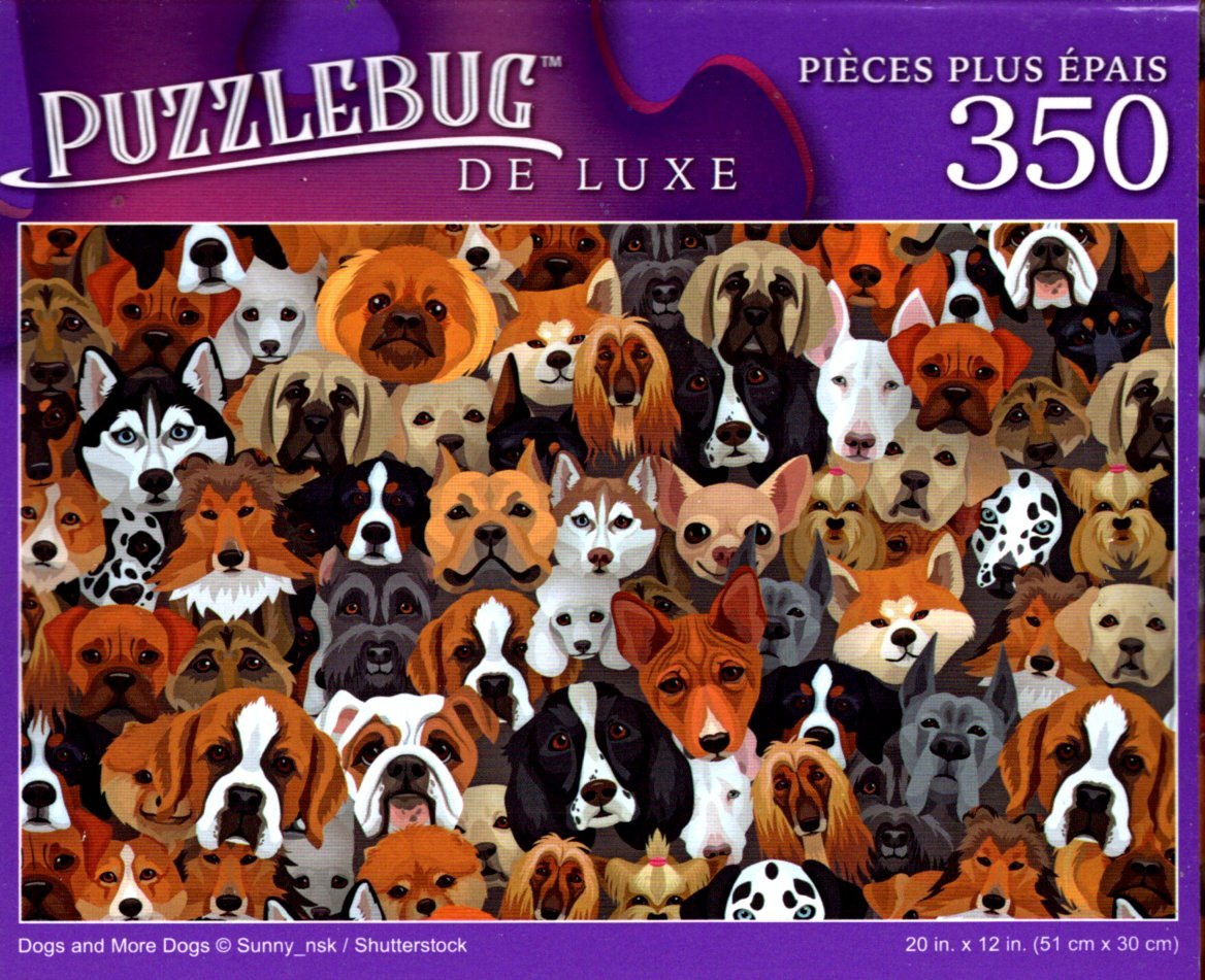 Dogs and More Dogs - 350 Pieces Deluxe Jigsaw Puzzle