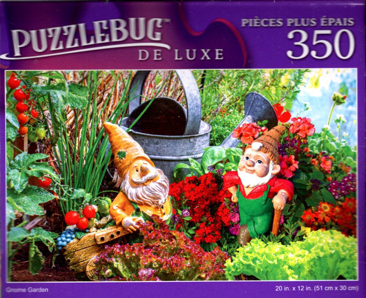 Gnome Garden - 350 Pieces Deluxe Jigsaw Puzzle