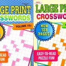 Large Print Crosswords - Easy-to-Read Puzzle Fun! (All New Puzzles) - Vol.150 - 151