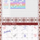 2024 Monthly Desktop/Wall Calendar/Planner - Habit Tracker - (Edition #014)
