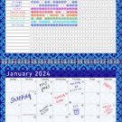 2024 Monthly Desktop/Wall Calendar/Planner - Habit Tracker - (Edition #017)