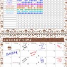 2024 Monthly Desktop/Wall Calendar/Planner - Habit Tracker - (Edition #030)