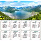 2024 Magnetic Calendar - Today is my Lucky Day - Hallstatt mountain village, Salzkammergut, Austria