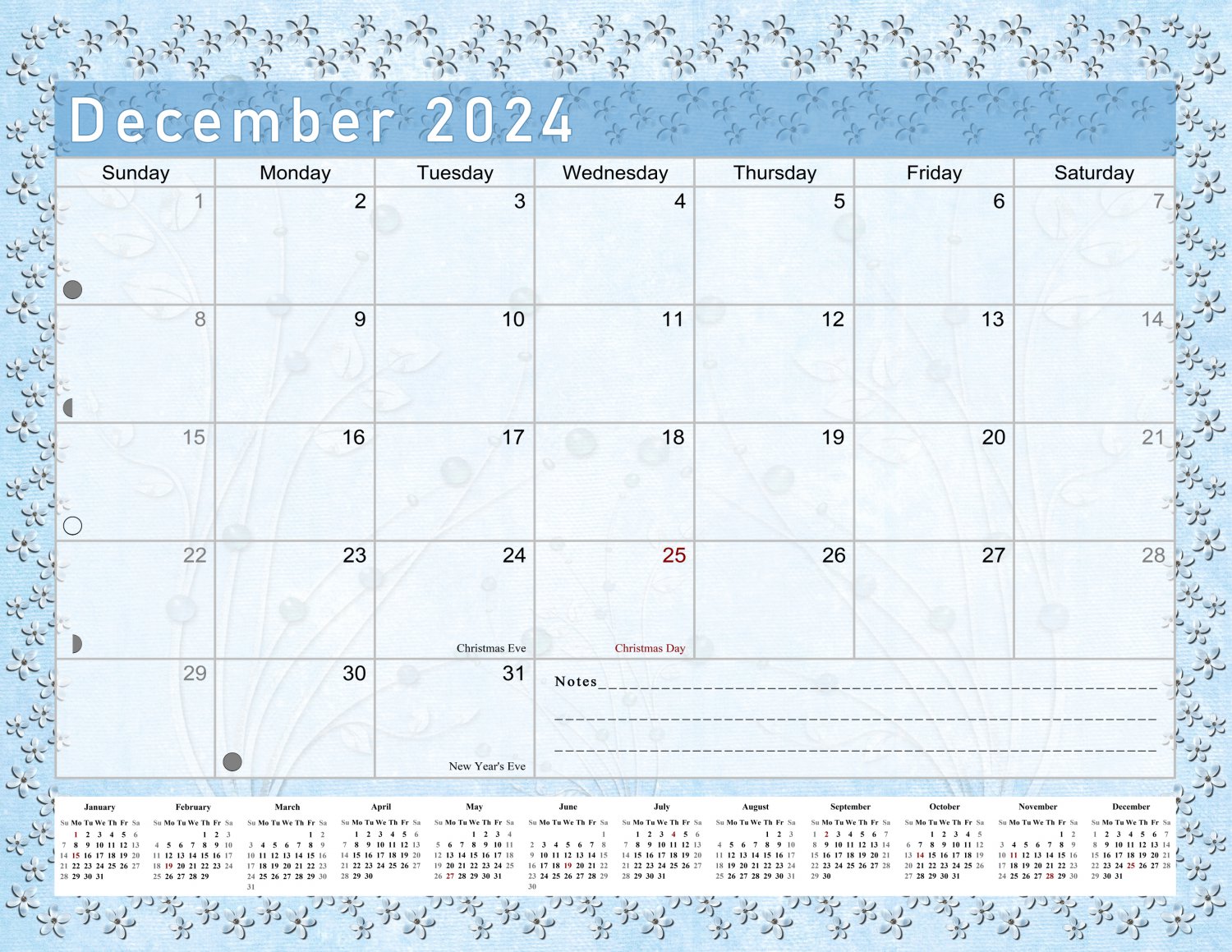 2023 2024 Monthly SpiralBound Wall / Desk Calendar 16 Months