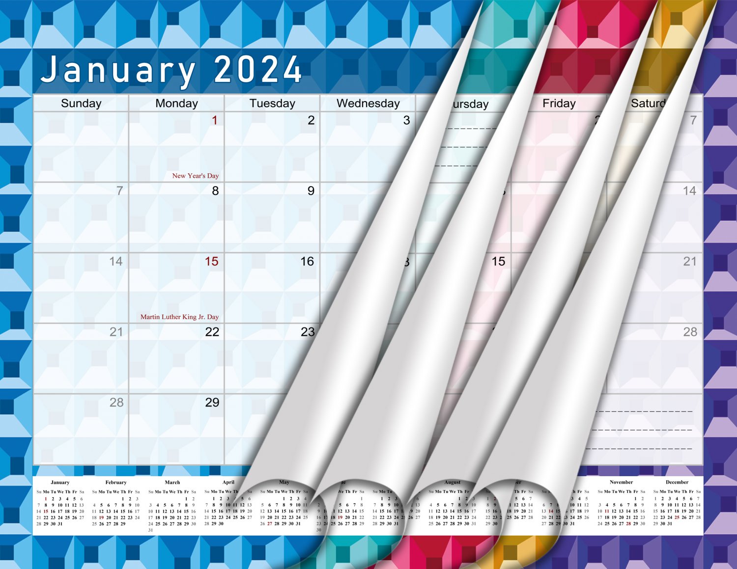 2024 Monthly Spiral-Bound Wall/Desk Calendar - 12 Months - (Edition #03)