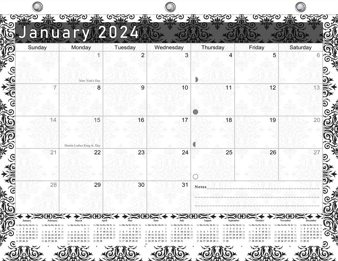 2024 Calendar 12 Months Student Calendar / Planner for 3Ring Binder v008