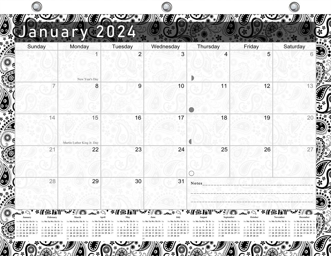 2024 Calendar 12 Months Student Calendar / Planner for 3Ring Binder v011