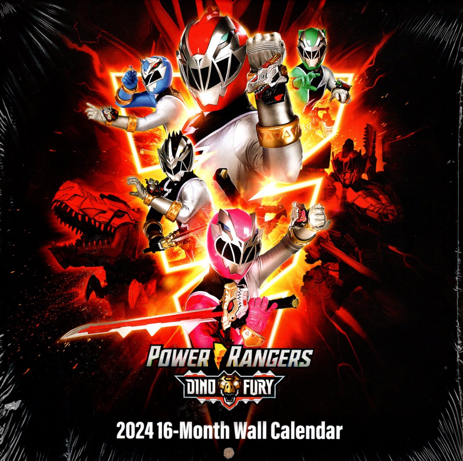 Power Rangers Dino Fury 16 Month 2024 Wall Calendar