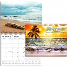 2024 Spiral-bound Wall Calendar (Beaches) - 12 Months Desktop (11x17)