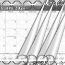 2023-2024 Monthly Spiral-Bound Wall/Desk Calendar - 16 Months Desktop - (Edition Geometric B&W #04)