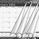 2023-2024 Monthly Magnetic/Desk Calendar - 16 Months Desktop/Wall Calendar/Planner B&W- (#017)