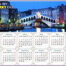 2025 Peel & Stick Calendar - Today is my Lucky Day - Removable - Nightlife on The Canal (9"x 6")