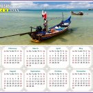 2025 Peel & Stick Calendar - Today is my Lucky Day - Removable - Thai Boat on a Beach (9"x 6")