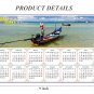 2025 Peel & Stick Calendar - Today is my Lucky Day - Removable - Thai Boat on a Beach (9"x 6")