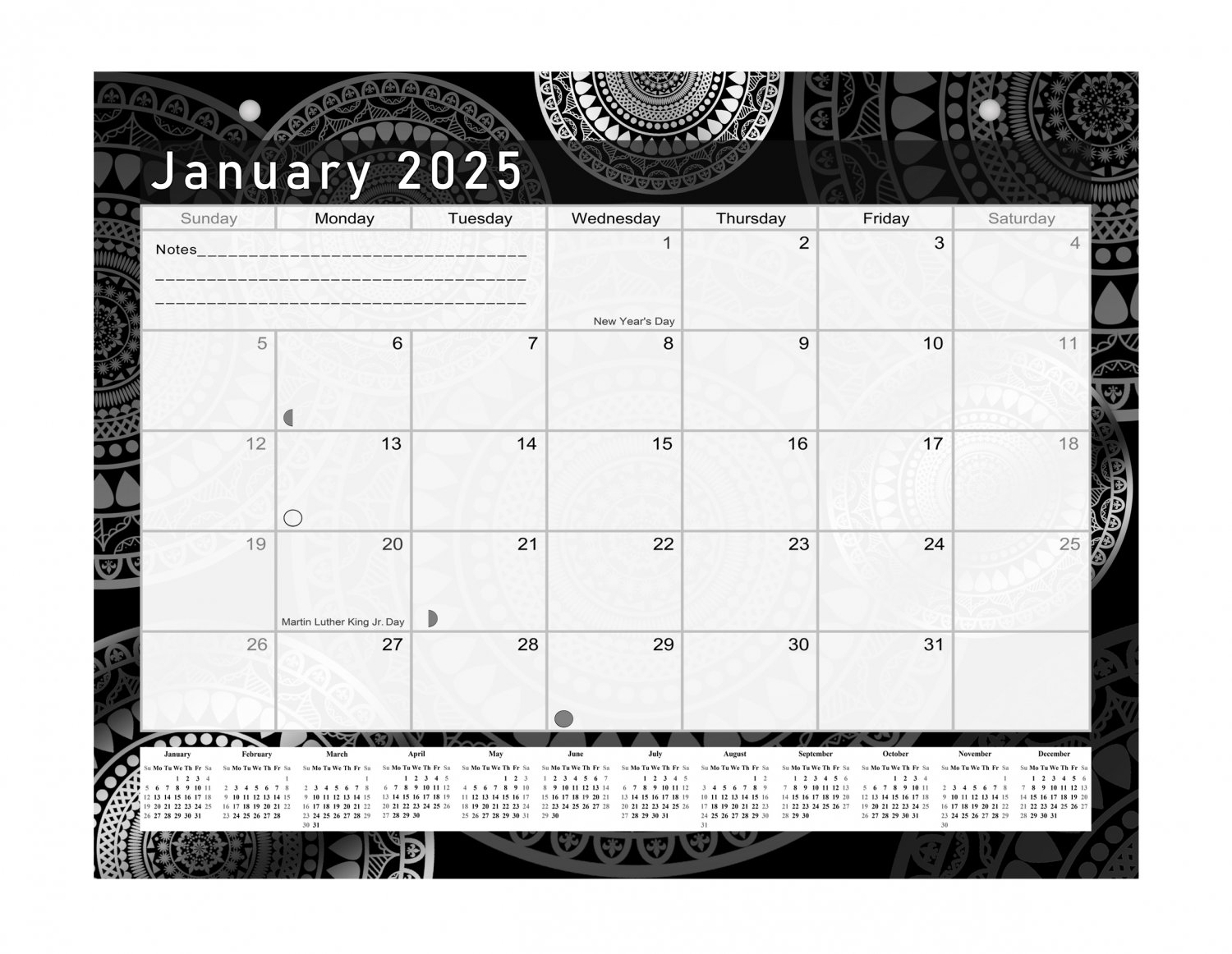 20242025 Monthly Calendar 18 Months Desktop/Wall