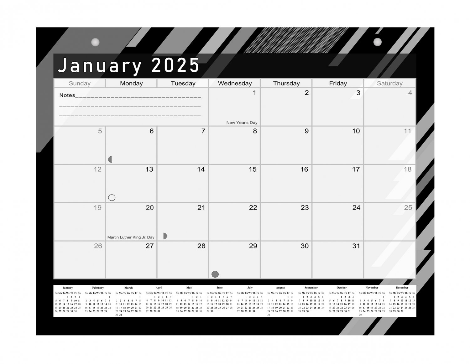 20242025 Monthly Calendar 18 Months Desktop/Wall