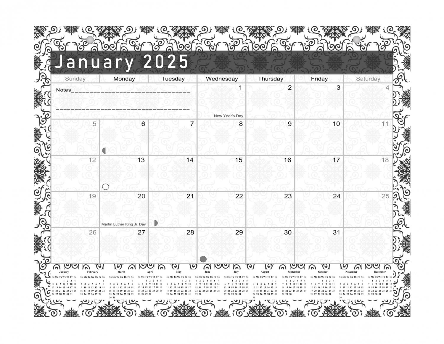 20242025 Monthly Calendar 16 Months Desktop/Wall