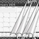 2024-2025 Monthly Magnetic/Desk Calendar - 18 Months Desktop/Wall Calendar/Planner B&W- (#017)