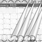 2024-2025 Monthly Spiral-Bound Wall/Desk Calendar - 18 Months Desktop - (Edition Geometric B&W #04)