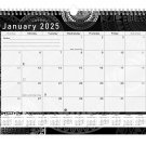 2024-2025 Monthly Spiral-Bound Wall/Desk Calendar - 18 Months Desktop - (Edition Geometric B&W #012)