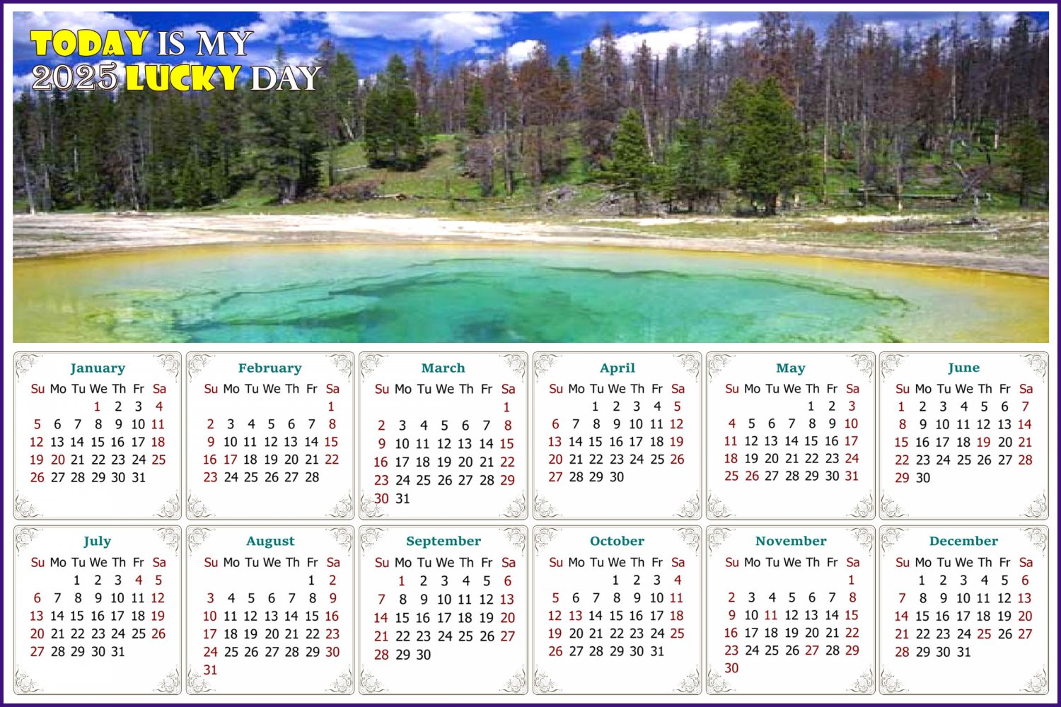 2025 Magnetic Calendar - Calendar Magnets - Today is my Lucky Day - Edition #29
