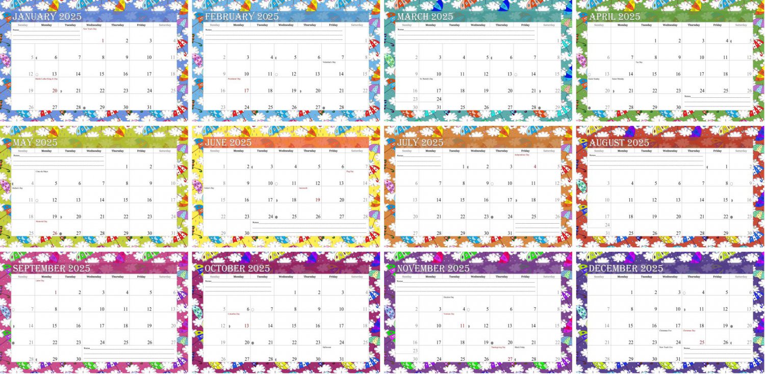2025 Photo Frame Wall Spiralbound Calendar (Edition 014)