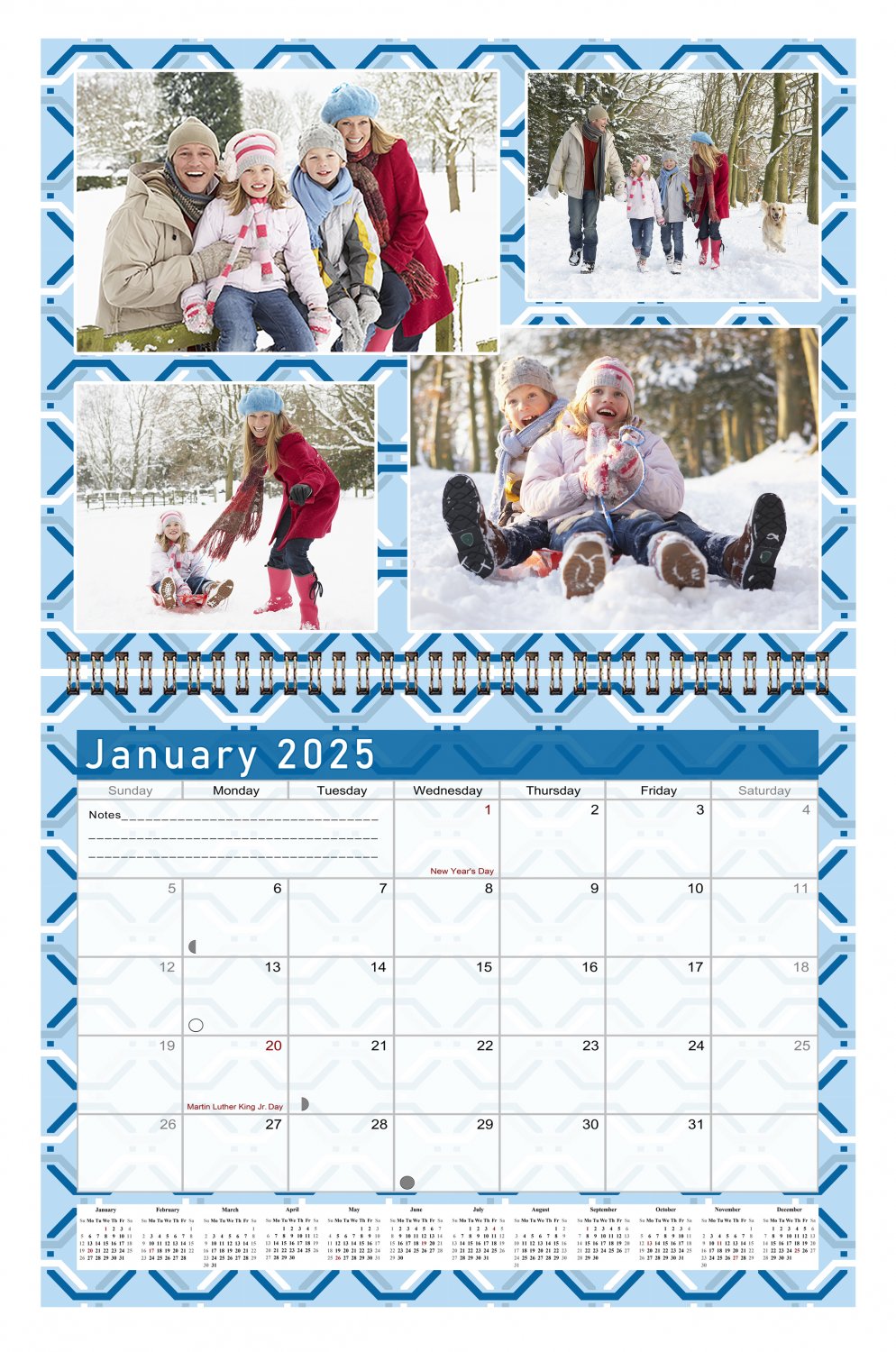 2025 Scrapbook Wall Calendar Spiralbound (Add Your Own Photos) 12