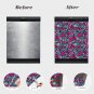 Dishwasher Magnet Cover - Reusable Magnetic Tiles Decal - Pack of 4 Tiles - V05