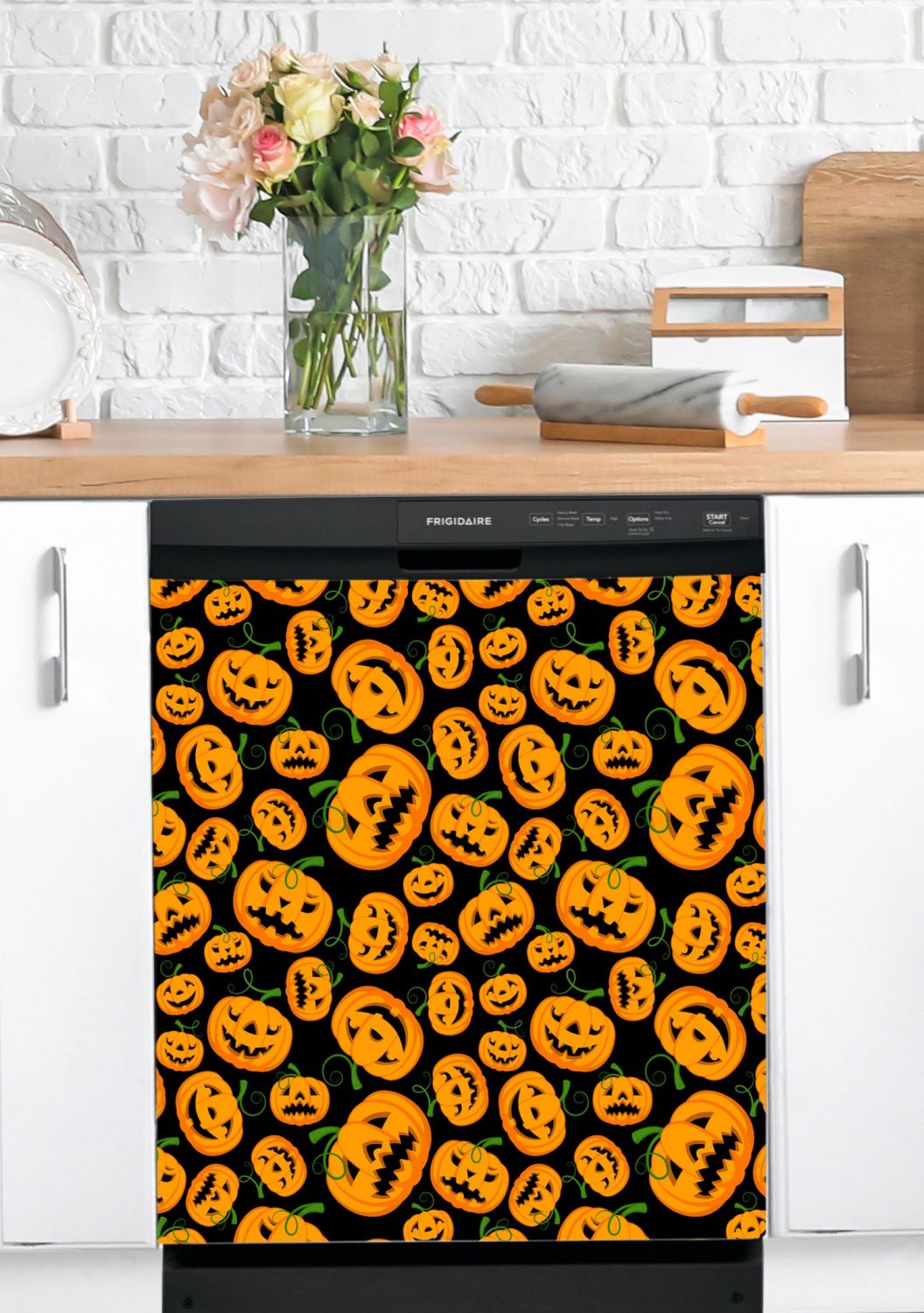 Dishwasher Magnet Cover - Reusable Magnetic Tiles Decal - Pack of 4 Tiles - V052