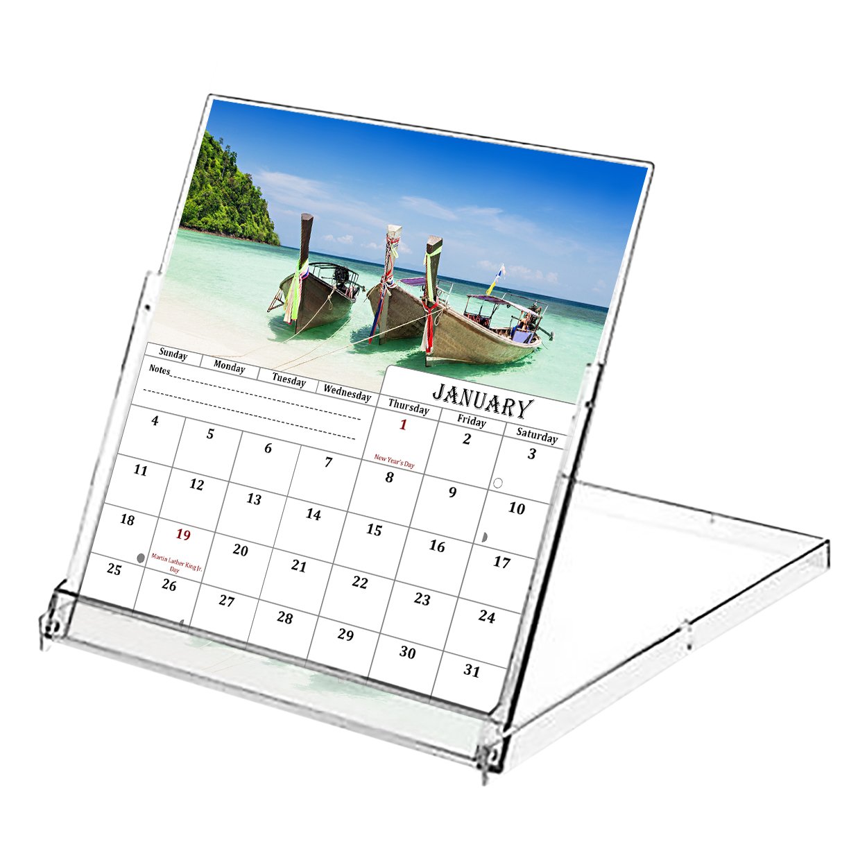 2026 CD-Style Desk Calendar 12 Months Calendar / Planner / (Beaches)