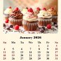 2026 CD-Style Desk Calendar 12 Months Calendar / Planner / (Cupcakes)