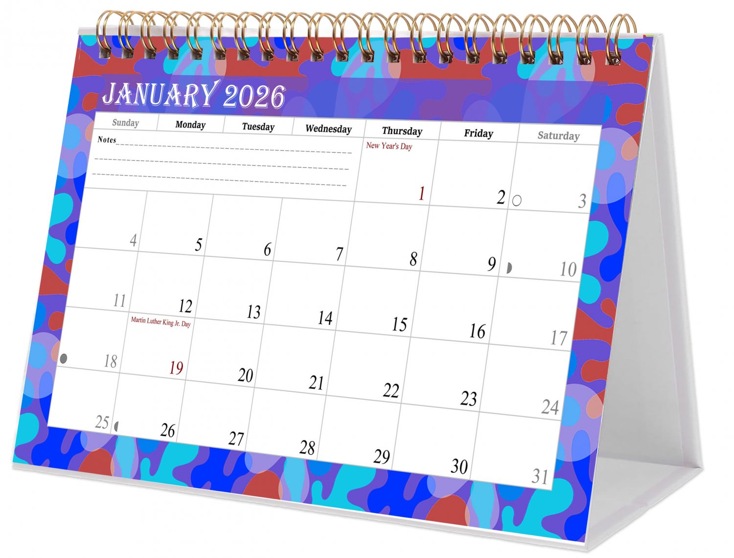 2026-12 Months Desk Calendar Desktop Planner with To-Do List (Edition #03)