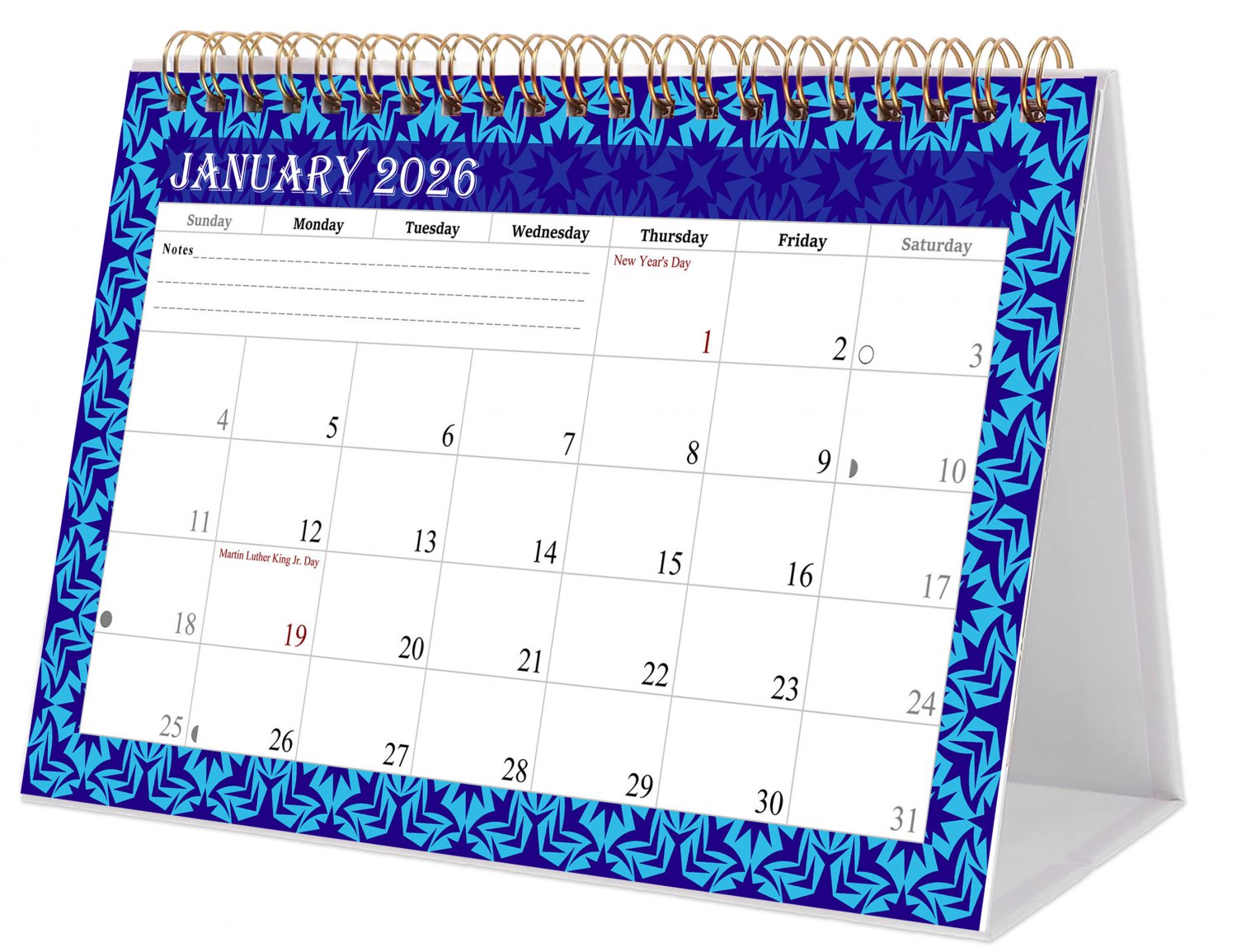 2026-12 Months Desk Calendar Desktop Planner with To-Do List (Edition #07)
