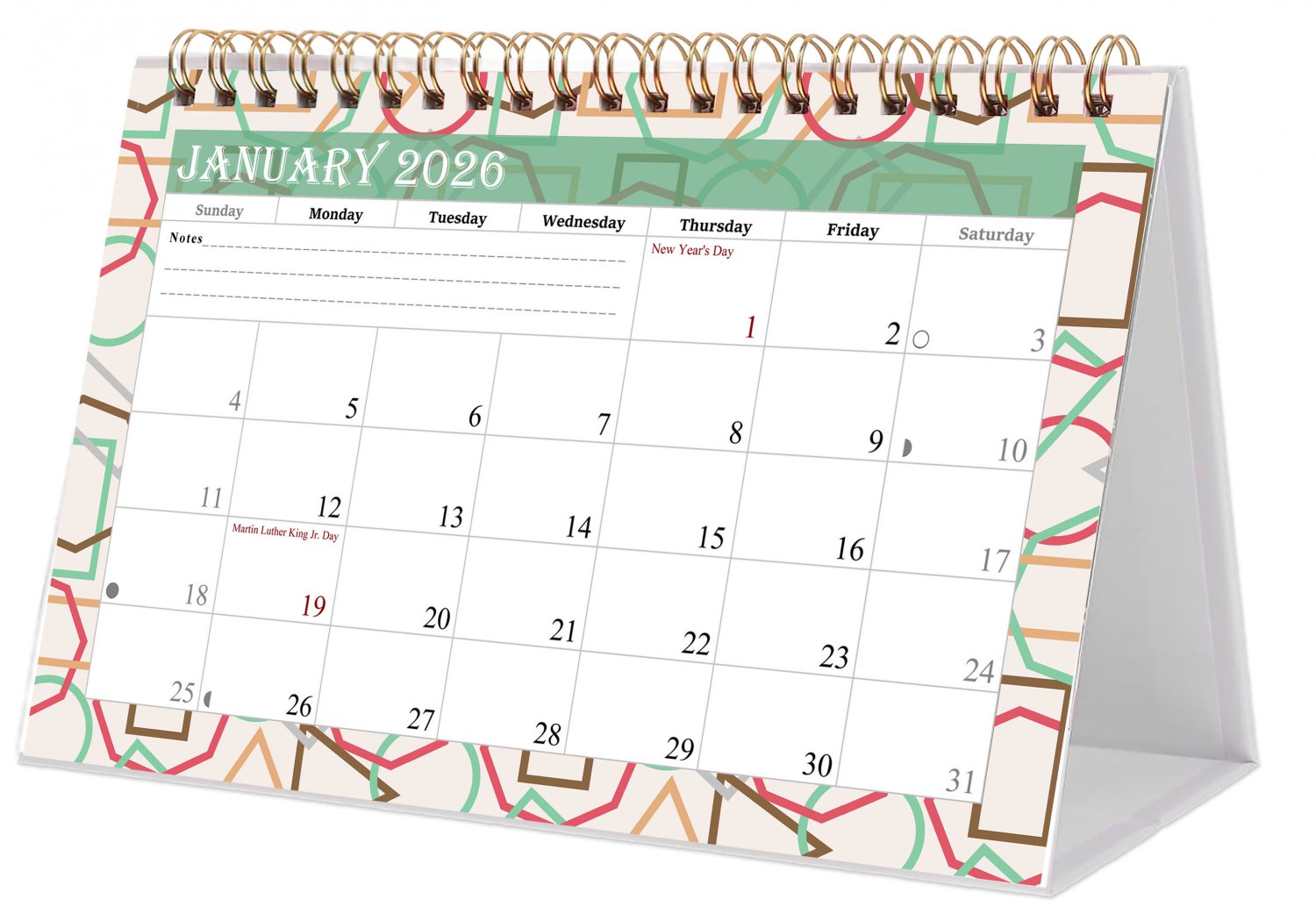 2026-12 Months Desk Calendar Desktop Planner with To-Do List (Edition #011)