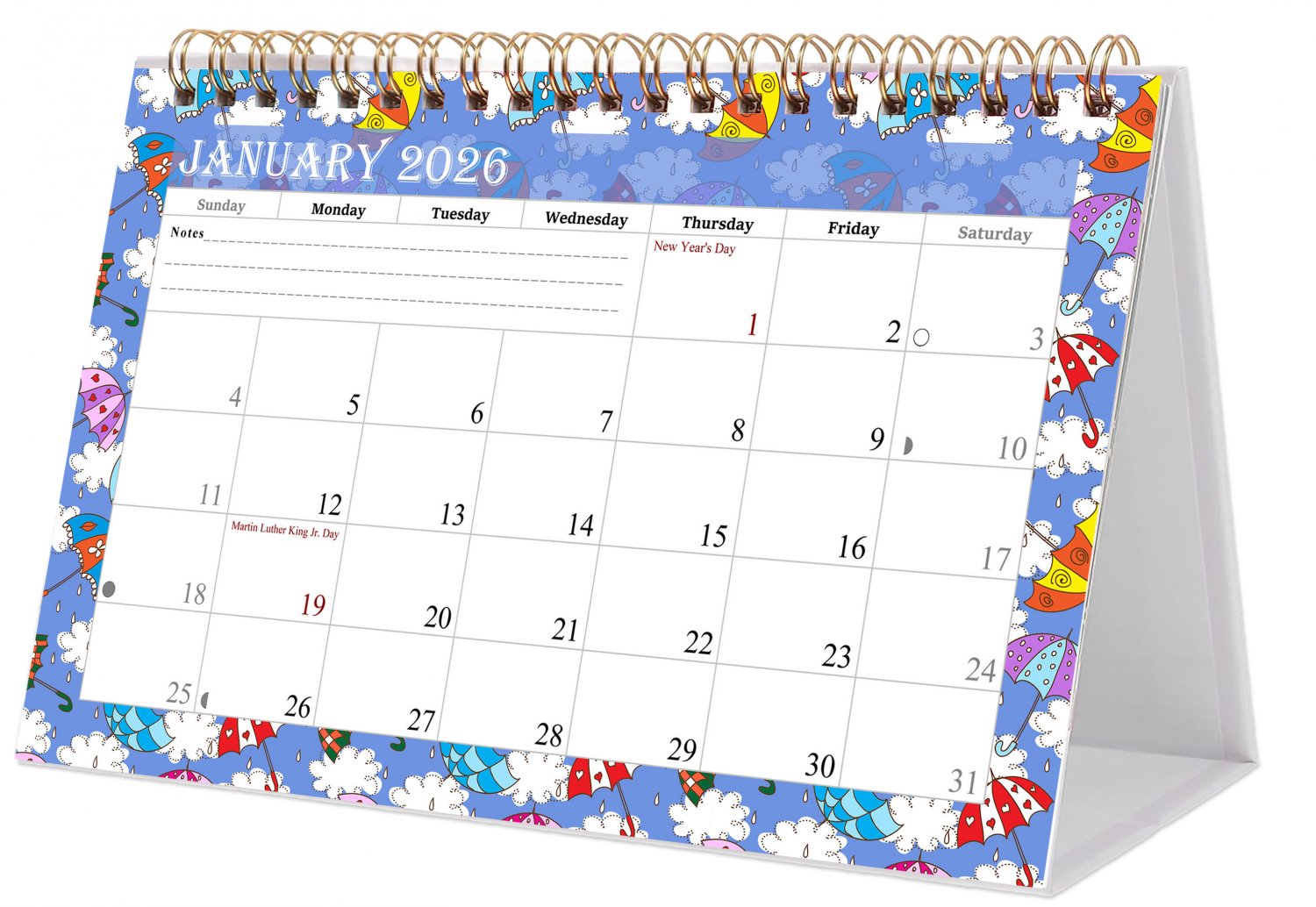 2026-12 Months Desk Calendar Desktop Planner with To-Do List (Edition #014)