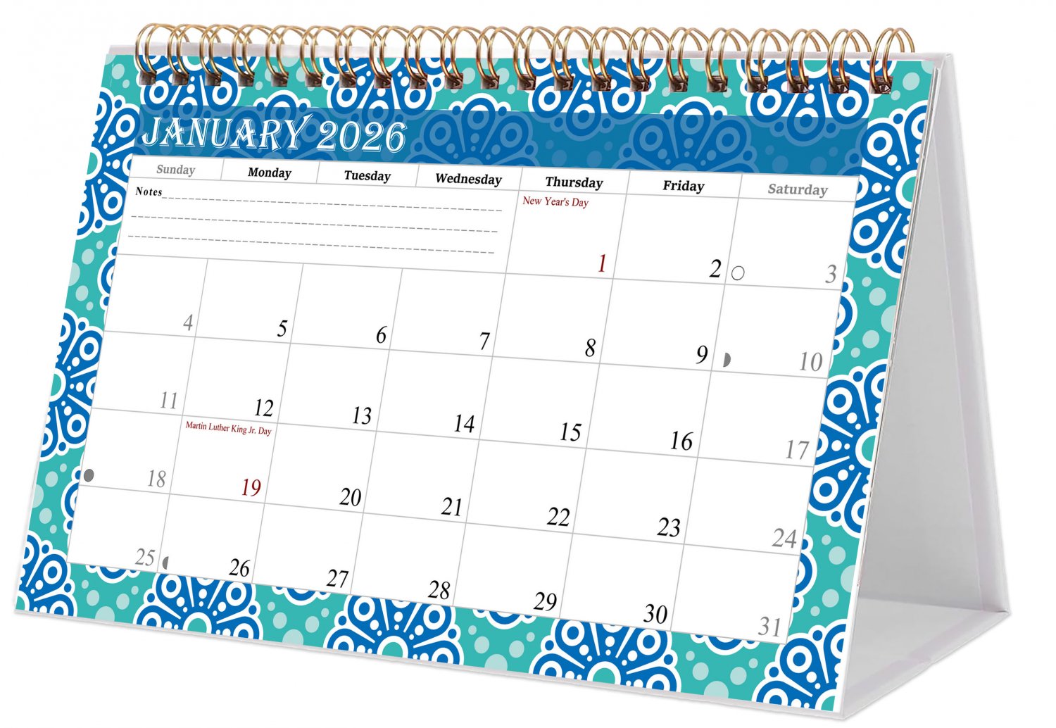 2026-12 Months Desk Calendar Desktop Planner with To-Do List (Edition #015)