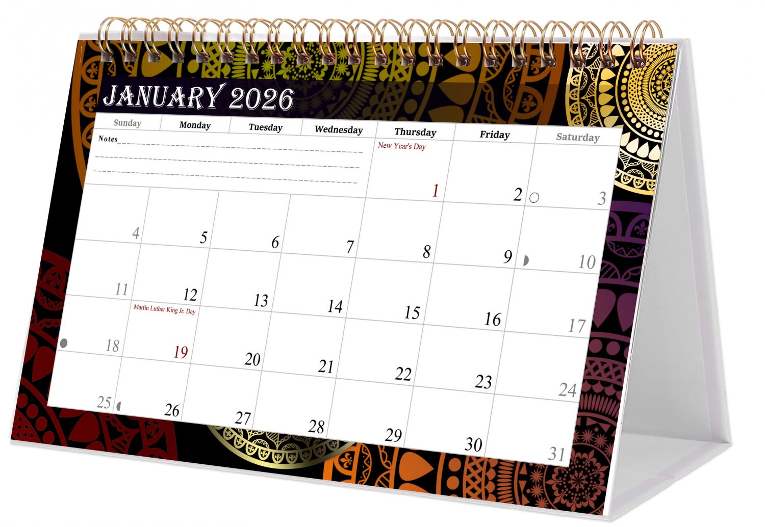 2026-12 Months Desk Calendar Desktop Planner with To-Do List (Edition #016)