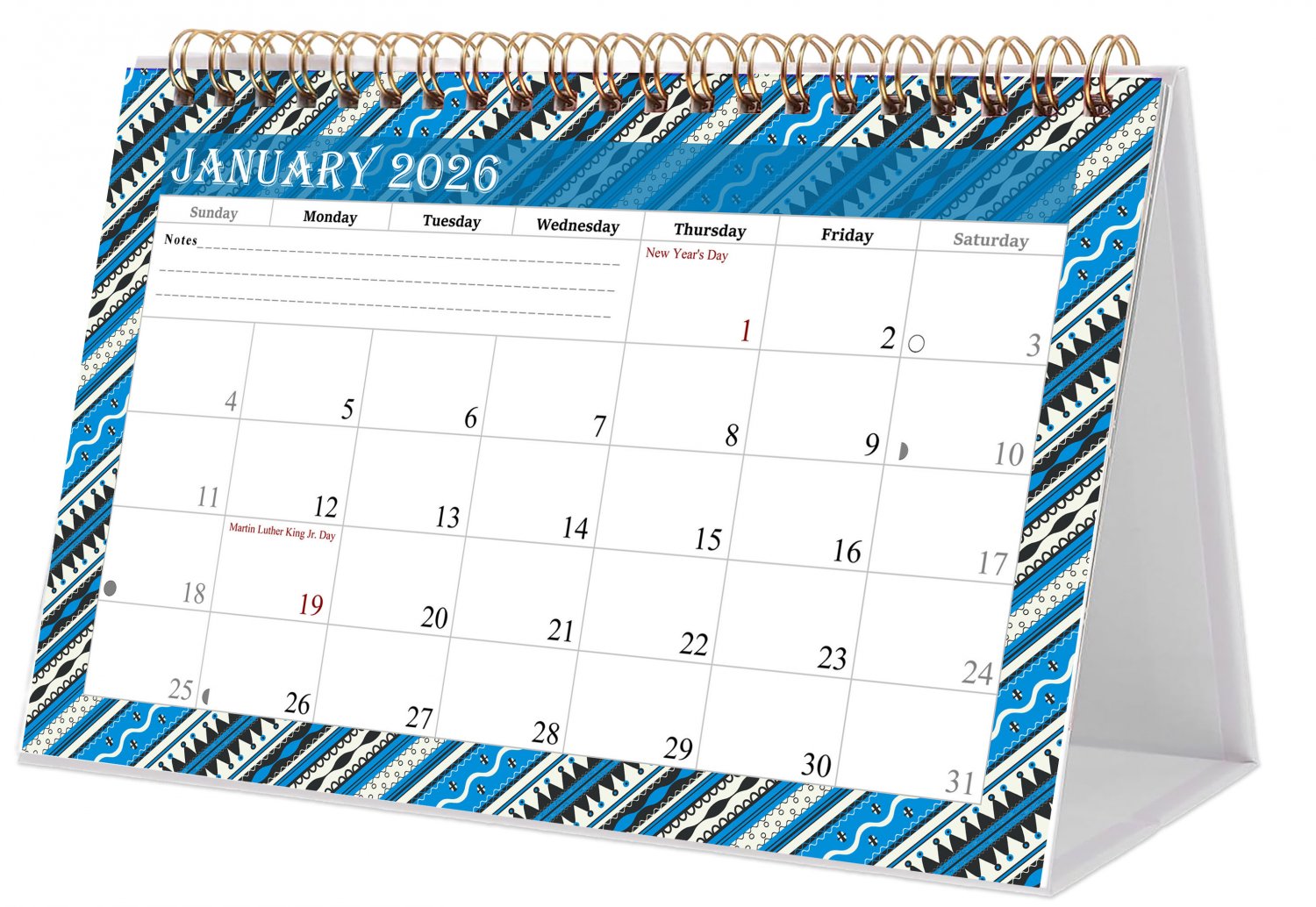 2026-12 Months Desk Calendar Desktop Planner with To-Do List (Edition #017)