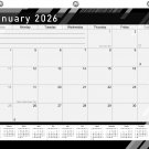 2026 Calendar 12 Months Student Calendar / Planner for 3-Ring Binder - B&W v013