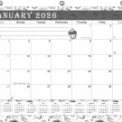 2026 Calendar 12 Months Student Calendar / Planner for 3-Ring Binder - B&W v030 2026 Calendar 12 Months Student Calendar / Planner for 3-Ring Binder - B&W v030