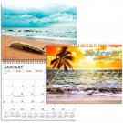2026 Spiral-bound Wall Calendar (Beaches) - 12 Months Desktop (11x17)
