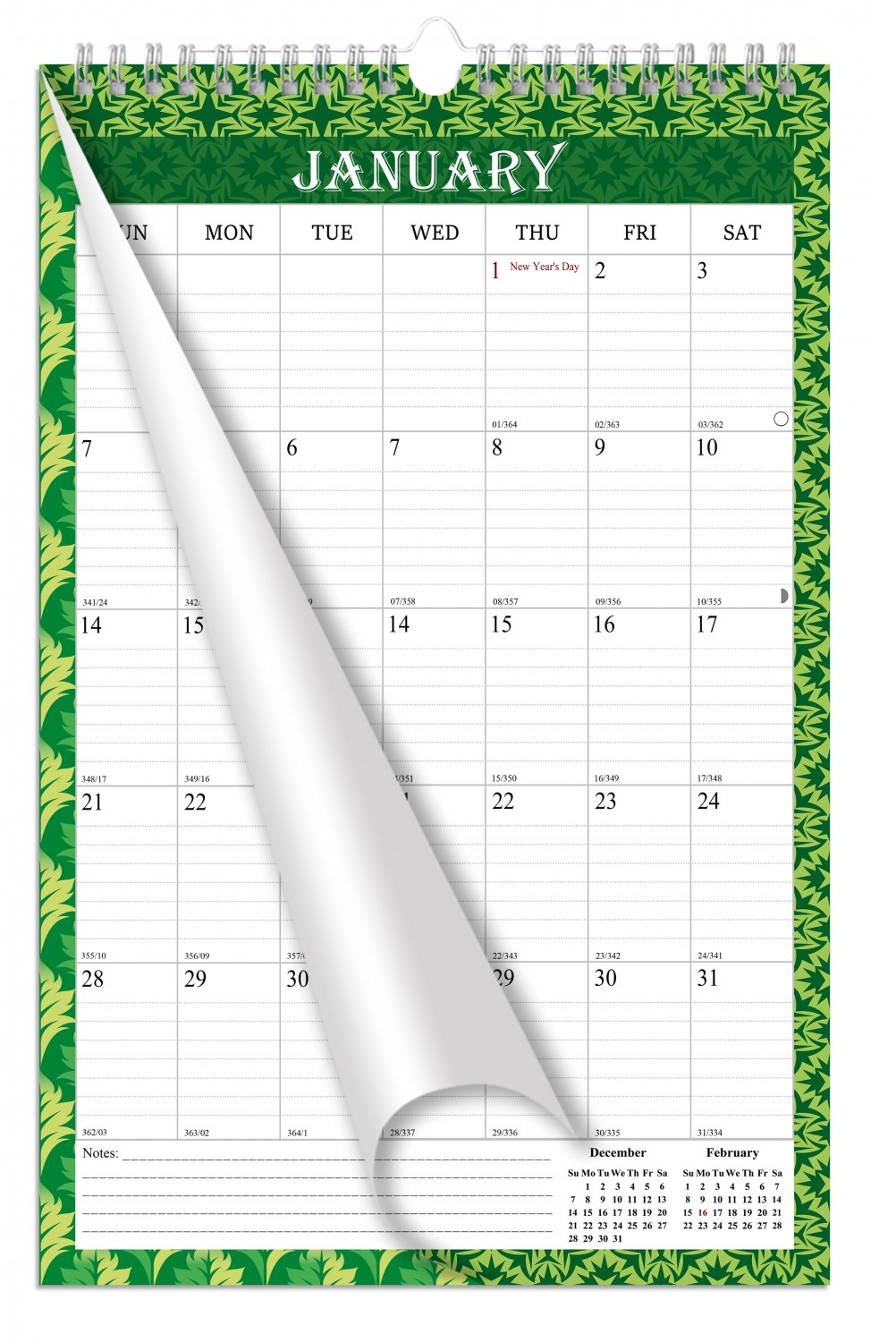 2026 Wall Calendar Spiral-bound Twin-Wire Binding - 12 Months Planner 11" x 17" - (Geometric 13)