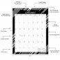 2026 Wall Calendar Spiral-bound Twin-Wire Binding - 12 Months Planner 8.5" x 11" -  #08 (B&W)