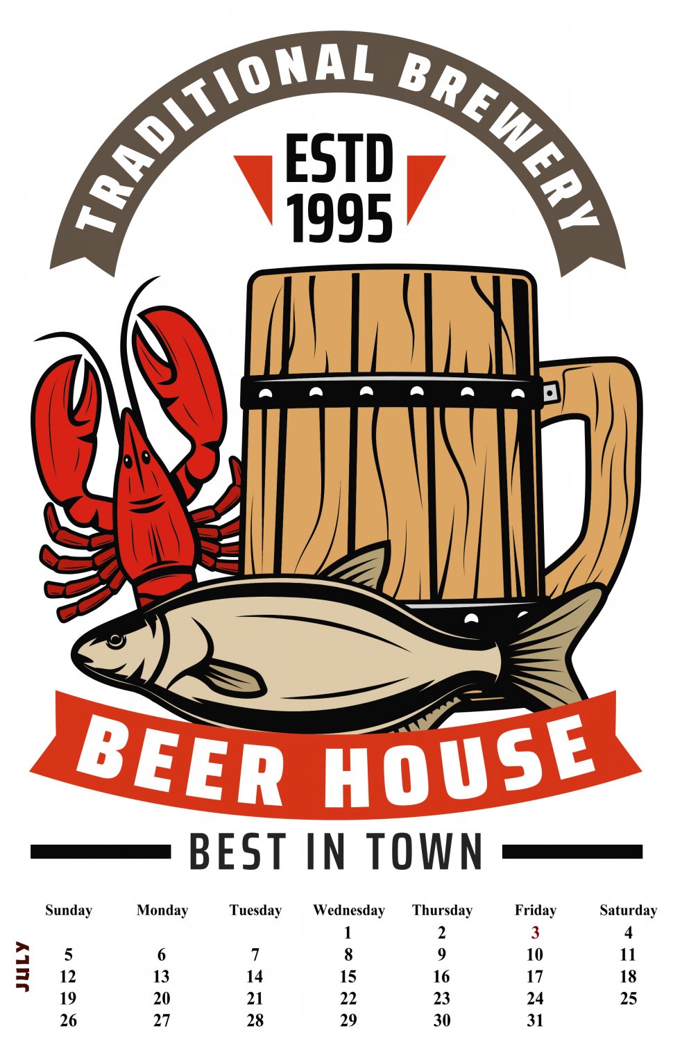 2026 Wall Oversized Art Poster Calendar Spiral-bound Twin-Wire Binding- Beer