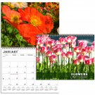2026 Spiral-bound Wall Calendar (Flowers) - 12 Months Desktop (11x17)