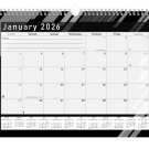 2026 Monthly Spiral-Bound Wall/Desk Calendar - 12 Months Desktop - B&W - (Edition #013)