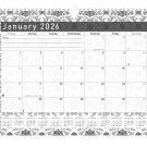 2026 Monthly Spiral-Bound Wall/Desk Calendar - 12 Months Desktop - B&W - (Edition #014)