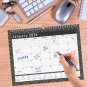 2026 Monthly Spiral-Bound Wall/Desk Calendar - 12 Months Desktop - B&W - (Edition #017)